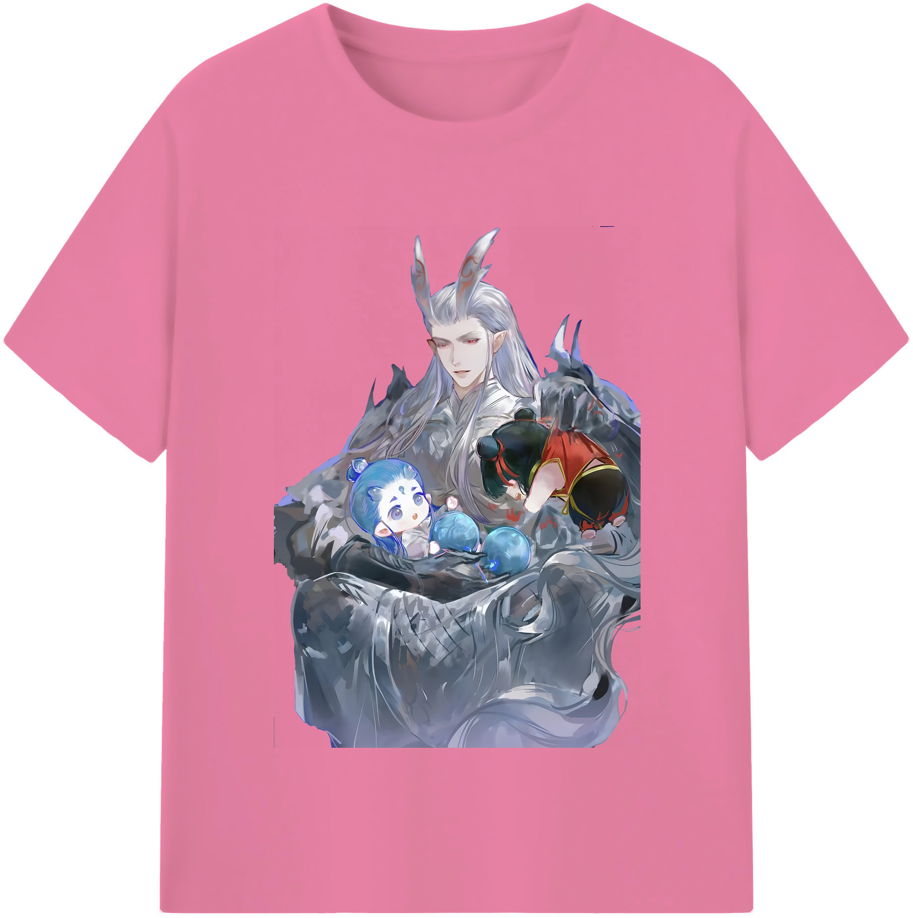 （画像用） Ne Zha 2 ナタ 魔童の大暴れ 綿100％半袖Tシャツ（フロントプリント）